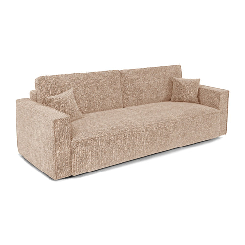 Premium Interiors - Slaapbank met opbergruimte  - stof met tweed-effect beige 254cm