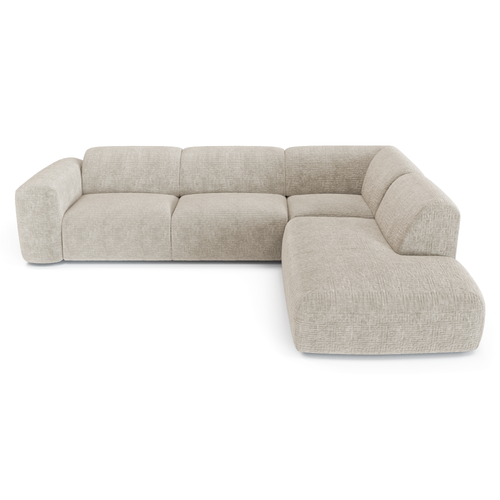 Sia Home - Rechte hoekbanken MYRA - Fluweel met patroon - Beige - 269cm
