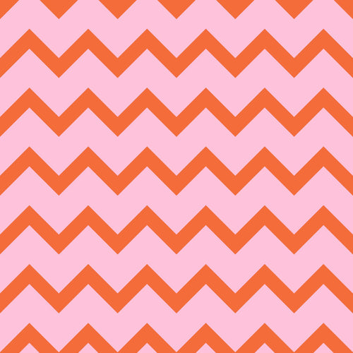 ESTAhome behang zigzag motief oranje en roze - 50 x 900 cm - 131486