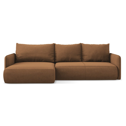 LaMiaSofa hoekbank links Palermo - textuurstof - terracotta - 240x148x86