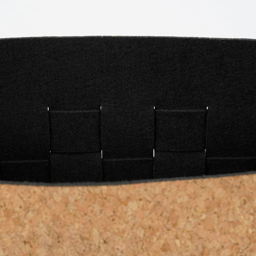 Mica Decorations Opbergmand - Set van 3 - L40 x B30 x H30 cm - Kurk/Vilt - Zwart - vtwonen shop