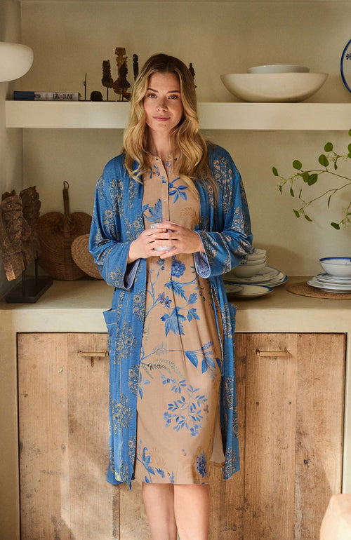 Pip Studio - Nisha Kimono Dames - Namaste - Blauw - XL