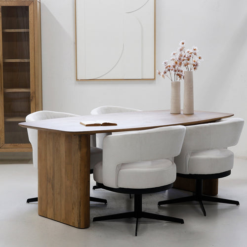 Giga Meubel Eettafel Dai - Deens Ovaal - Naturel - Mangohout - 240cm