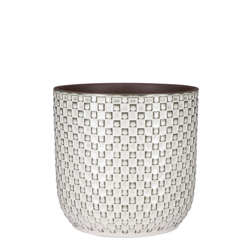 Mica Decorations Daan Bloempot - H21 x Ø22 cm - Wit