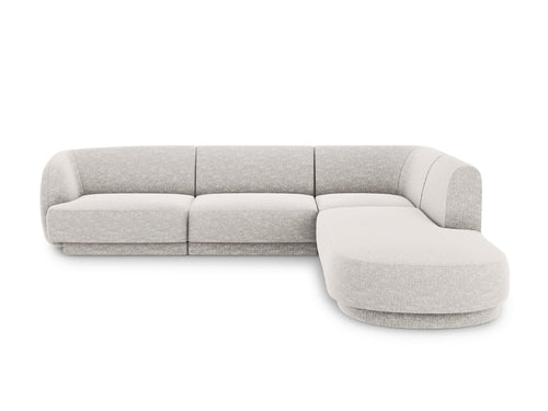 Micadoni rechter hoekbank Miley 6-zits, structurele stof geld - 248x255x70cm