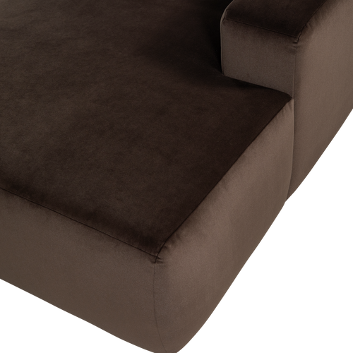 WOOOD chaise longue bank rechts Mojo Base - Velvet - Bruin - 74x112x162
