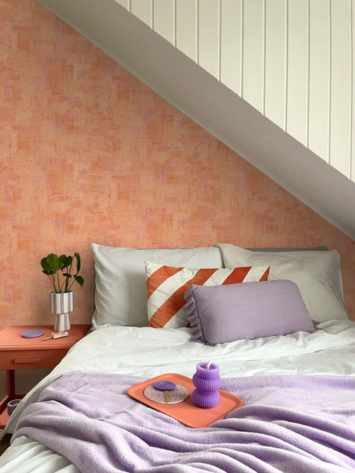 ESTAhome behang schilderachtige structuur terracotta oranje - 50 x 900 cm - 131843