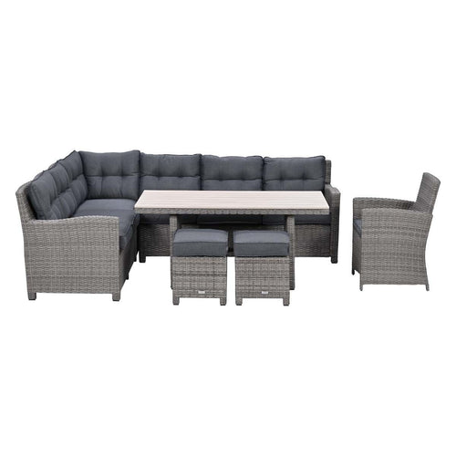 Garden Impressionslounge dining set Jaru 6-delig links - light teak vironwood