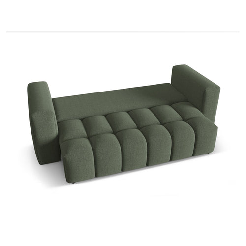 Cosmopolitan Design - Slaapbank met opbergdoos Verona 3-zits, structurele stof donker olijfgroen - 98x252x85cm