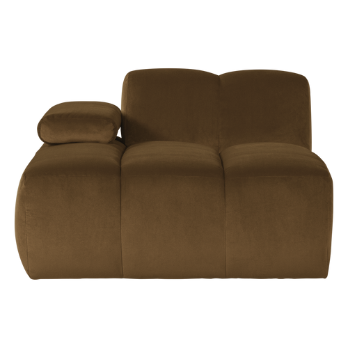 WOOOD chaise longue bank links Mojo - Velvet - Honinggeel - 74x124x162