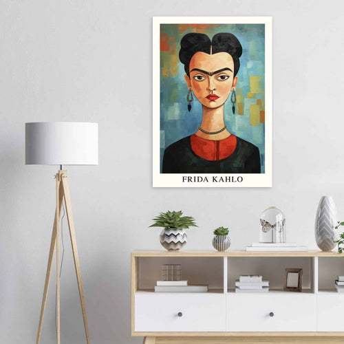 Artfulprints  Frida Kahlo - Painted artistic portrait   poster A4 21x29.7 cm - vtwonen shop
