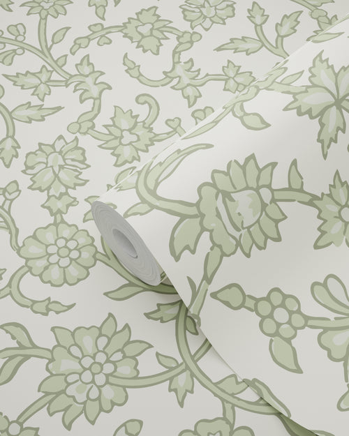 ESTAhome behang vintage bloemen groen - 50 x 900 cm - 131519 - vtwonen shop