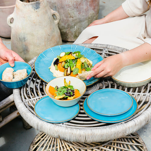 Bonbistro - Plat bord 17,5cm blauw Collect - Set van 6 - vtwonen shop