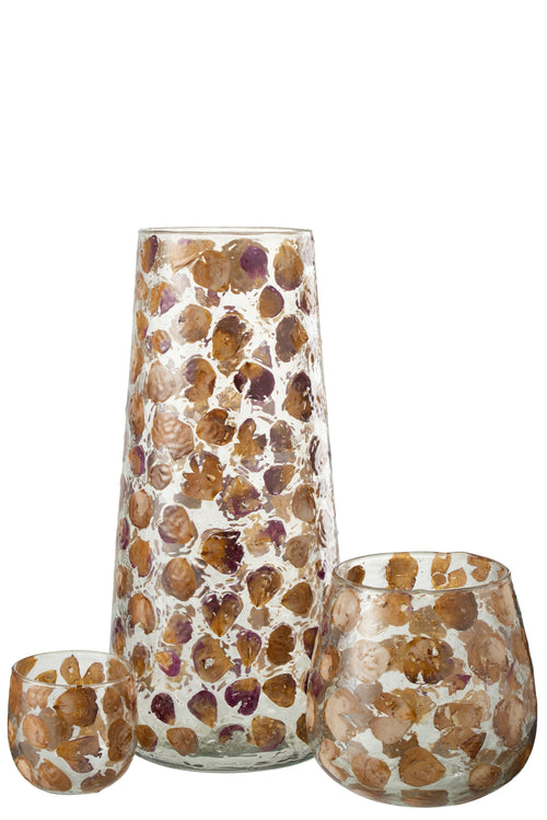 J-Line vaas Gerard - glas - amber - 36.5 cm hoog - vtwonen shop