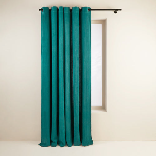 Madura Gordijn Nino lagune en zwarte slinger 135x280 cm