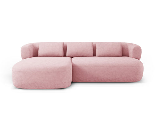 Micadoni linker hoekbank Jenny 5-zits, chenille roze - 145x225x73cm