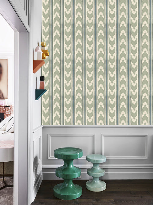 Catchii Behang Edgy Ikat groen