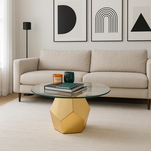 Kare Design Salontafel Ricchezza Ø90cm goud - vtwonen shop