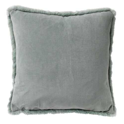 ZAYA - Sierkussen 45x45 cm - bontlook - effen kleur - Jadeite - lichtgroen