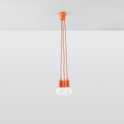 Sollux Lighting Hanglamp DIEGO 3 oranje - 15x15x90cm
