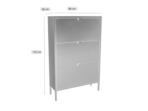 MaximaVida metalen locker schoenenkast Finn 25 x 80 x 125 cm ivoor - vtwonen shop