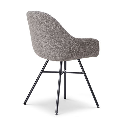 Nolon Noa-Mae Eetkamerstoelen Set van 2 - Bouclé Taupe - Zwarte Poten - vtwonen shop