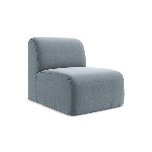 LaMiaSofa Bankmodule midden Cervo - velours - lichtblauw - 70x94x75