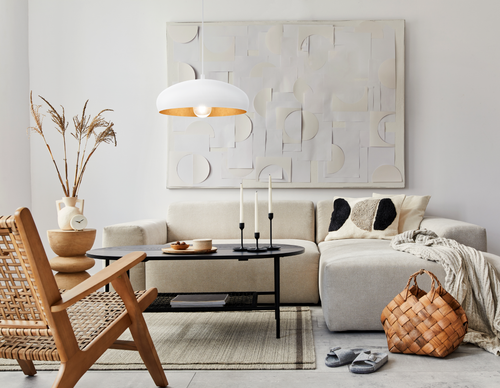 EGLO hanglamp Mogano 1 - e27 - ø 40 cm - wit/koper