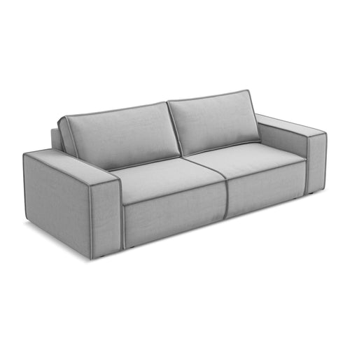 LaMiaSofa 3-zits slaapbank Livorno - velours - grijs - 255x105x85