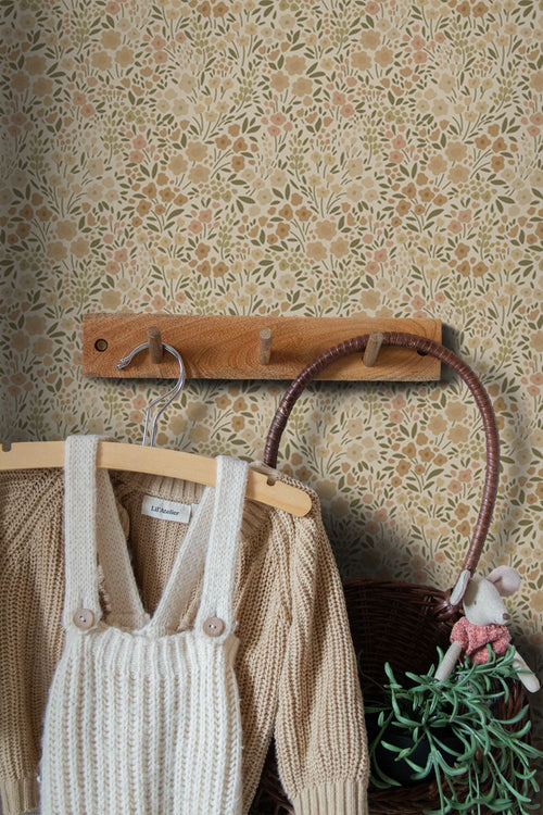 ESTAhome behang bloemetjes beige - 53 cm x 10.05 m - 139701
