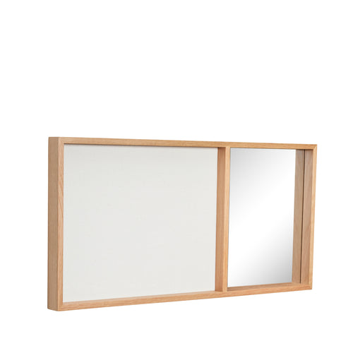 Hübsch bord Combine - canvas/spiegelglas/mdf/eikenfineer - 80x5xh40cm