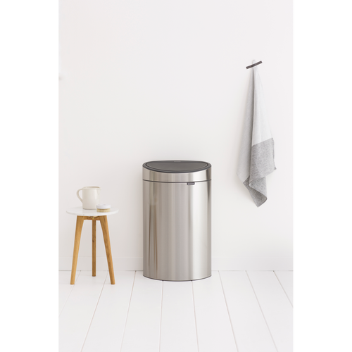 Brabantia Touch Bin New afvalemmer, 40 liter, kunststof binnenemmer - Matt Steel