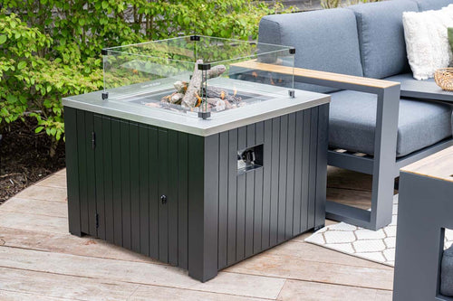 Cozy Living vuurhaard Faro - aluminium - carbon black - 80x80 cm-50 Mb