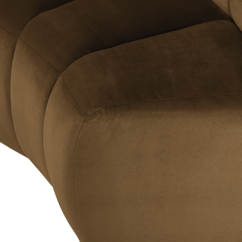 WOOOD eetbank halfronde hoek rugleuning Mojo - Velvet - H.geel - 83x152x73