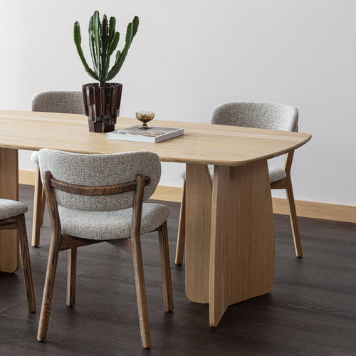 WOOOD eetkamerstoelen houten frame Udar - Donkerbruin - Set van 2