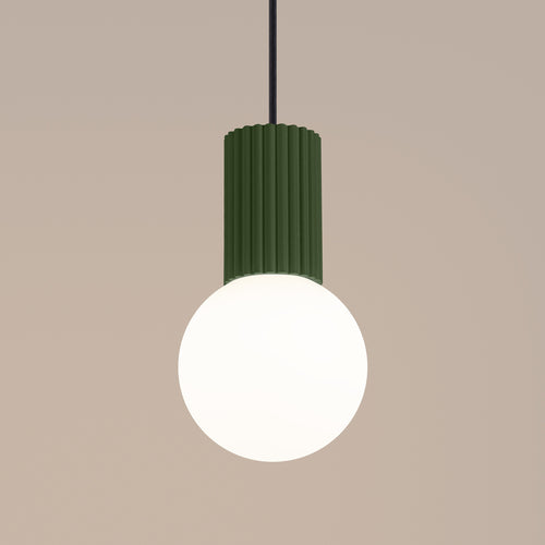 Sollux Lighting Hanglamp HALO 1 olijfgroen - 12x12x120cm