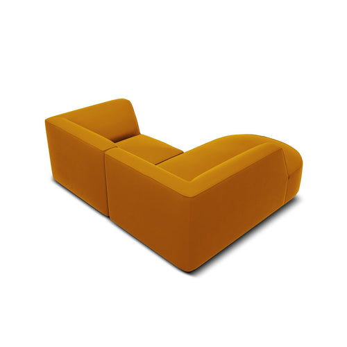 Cosmopolitan Design - Modulaire hoekbank links Siena 3-zits, flueel geel - 180x186x69cm