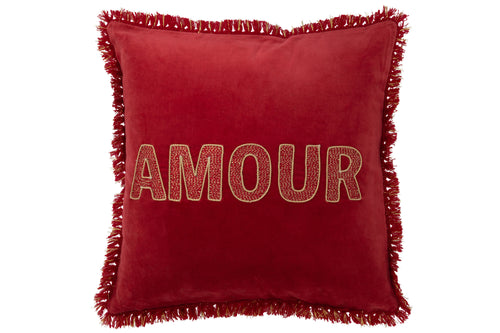 J-Line kussen Amour - textiel - rood/goud