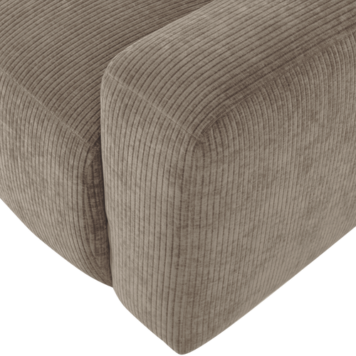 WOOOD 2-zits bank arm rechts Mojo Base - Rib - Donkerzand - 74x185x97
