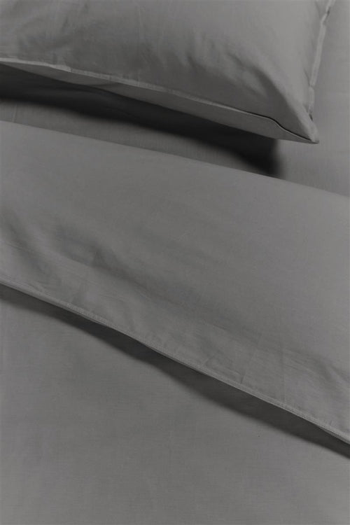Ambiante Cotton Uni dekbedovertrek - Effen - Eenpersoons - 140x200/220 cm - Grijs