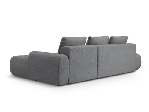 Cosmopolitan Design Converteerbare hoekbank rechts met opbergdoos Linz 3-zits, structurele stof grijs - 142x275x84cm
