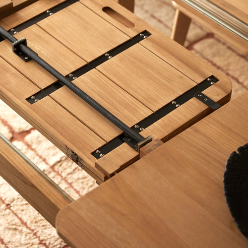 Tikamoon Uitschuifbare massief teakhouten tafel voor 8-10 personen. - Naturel