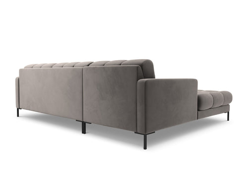 Cosmopolitan Design linker hoekbank Bali 5-zits, flueel, lichtgrijs - 185x293x75cm