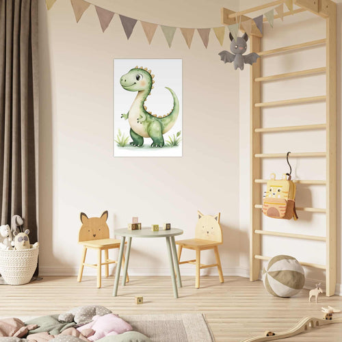 Artfulprints  Avontuurlijke dinosaurus   poster A4 21x29.7 cm - vtwonen shop