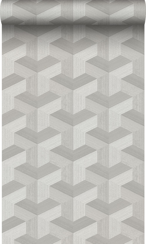 Origin Wallcoverings behang grafisch 3D motief grijs - 50 x 900 cm - 347999 - vtwonen shop