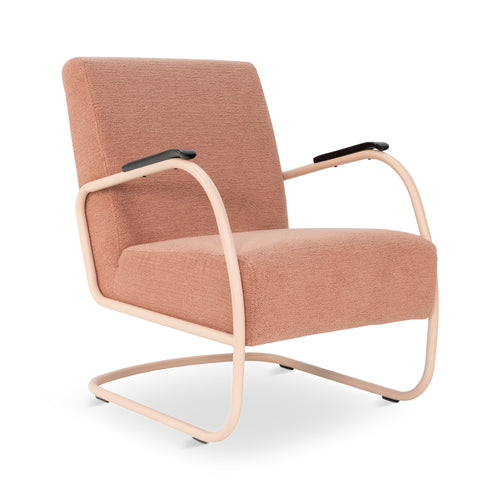 Spinder Design Retro Fauteuil - platgeweven stof - Peachy Rosé/Blush
