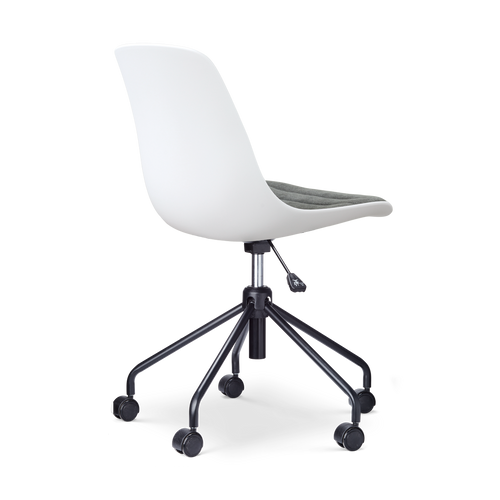 Nolon Nout-Liv Bureaustoel Wit met Zeegrijs Zitkussen - Zwart Onderstel