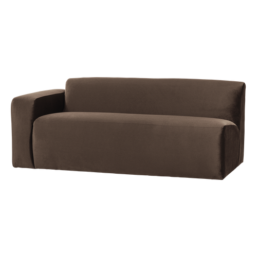 WOOOD 2-zits bank arm links Mojo Base - Velvet - Bruin - 74x185x97
