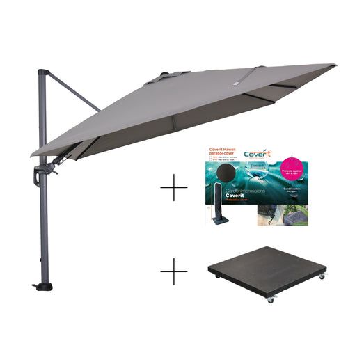 Garden Impressions Hawaii parasolset 300x300 lichtgrijs 90 kg