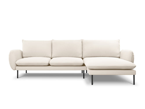 Cosmopolitan Design rechter hoekbank Vienna 5-zits, boucle, beige - 170x255x95cm